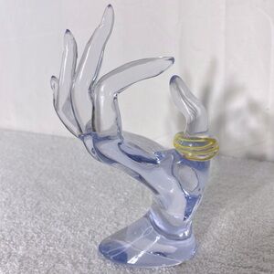 Vintage Art Glass Handmade Yellow Orange Band Ring Boho Festival